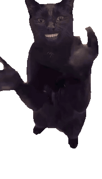 The template black cat clapping, shushing and shaking hands in a loop